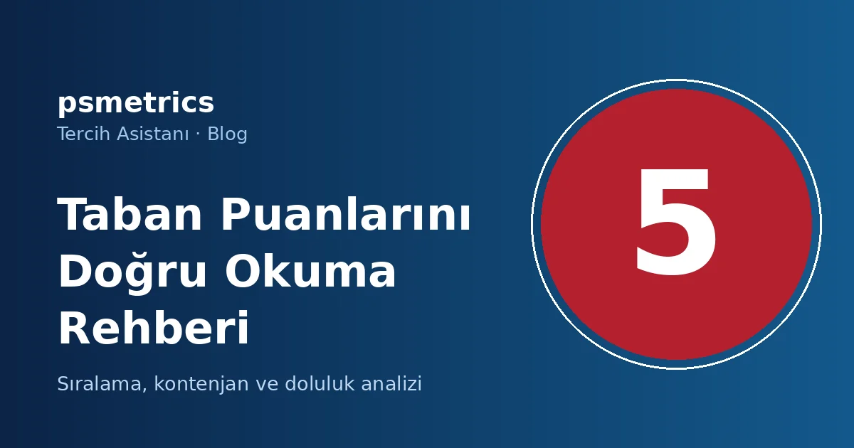 Taban Puanlarını Doğru Okuma Rehberi: Sıralama, Kontenjan ve Doluluk Analizi